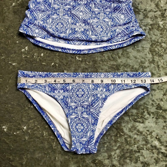 Helen Jon Blue Paisley Print 2 Piece Swimsuit - Picture 5 of 14